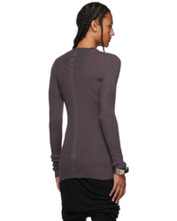 Rick Owens Purple Cashmere Rib Knit Sweatshirt