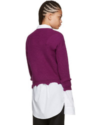 Raf Simons Purple Destroyed B Sweater