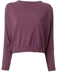 Dark Purple Cropped Sweater