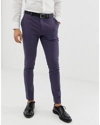 ASOS DESIGN Super Skinny Smart Trousers In Slate Blue