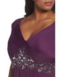 Alex Evenings Plus Size Embellished A Line Gown With Shawl