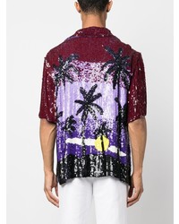 P.A.R.O.S.H. Graphic Print Sequin Embellished Shirt