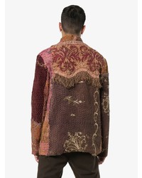 By Walid Embroidered Panel Silk Jacket