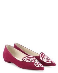 Sophia Webster Bibi Butterfly Embroidered Suede Flats