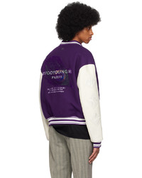 Wooyoungmi Purple Paneled Bomber Jacket