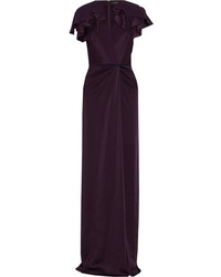 Jenny Packham Wrap Effect Hammered Satin Gown