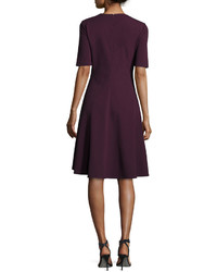 Lafayette 148 New York Half Sleeve Fit And Flare Dress