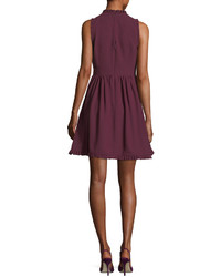 Kate Spade New York Fit And Flare Ruffled Sleeveless Day Dress