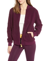 Dark Purple Fleece Zip Sweater