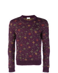 Saint Laurent Floral Intarsia Sweater