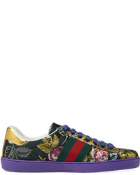 Gucci New Ace Floral Jacquard Low Top Sneaker