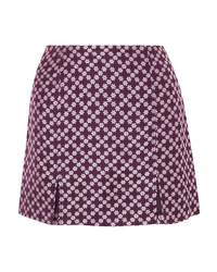 Dark Purple Floral Mini Skirt