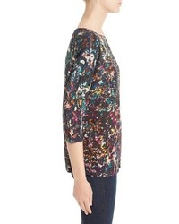 M Missoni Abstract Floral Silk Top