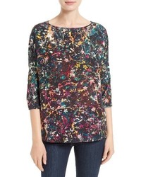 M Missoni Abstract Floral Silk Top