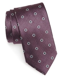 Dark Purple Floral Silk Tie