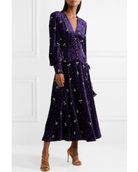 Gucci Embellished Velvet Midi Dress