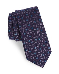 Dark Purple Floral Wool Tie