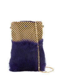 Dark Purple Fur Crossbody Bag