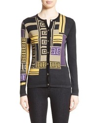 Versace Collection Tetris Silk Blend Cardigan
