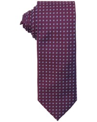 Brioni Purple And Grey Triangle And Dot Print Silk Tie