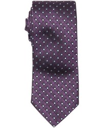 Ermenegildo Zegna Purple Dotted Scallop Print Silk Tie