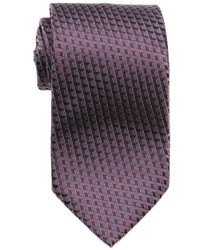Ermenegildo Zegna Purple Silk Three Diional Cube Print Tie