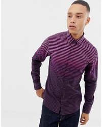 BOSS Mabsoot Slim Fit Ombre Oxford Shirt In Purple