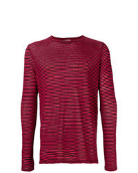 Dark Purple Horizontal Striped Long Sleeve T-Shirt