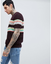 ASOS DESIGN Knitted Mesh T Shirt With Stripes