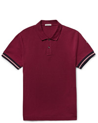 Moncler Slim Fit Contrast Trimmed Cotton Piqu Polo Shirt