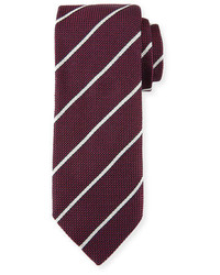 Canali Striped Silk Tie Claret
