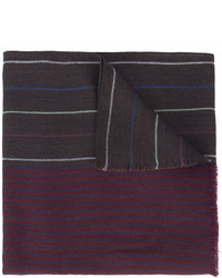 Dark Purple Horizontal Striped Wool Scarf