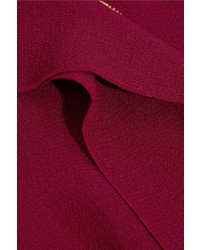 Roland Mouret Lavenden Ruffled Asymmetric Wool Crepe Jacket Claret