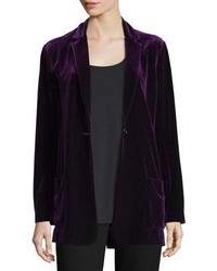 Joan Vass Velvet Button Front Jacket Plus Size