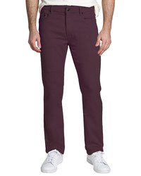 Jachs Straight Fit Stretch Cotton Tech Pants In Burgundy At Nordstrom