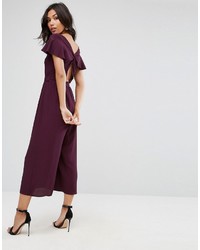 Asos Jumpsuit With Twist Back And Frill Detail