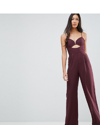Asos Tall Tailored Jumpsuit With Cut Out Detail And Wide Leg