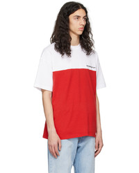 VTMNTS Red White Colorblocked T Shirt