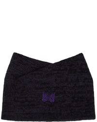 Needles Black Purple Wool Collar Scarf