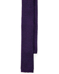 Dark Purple Knit Silk Tie