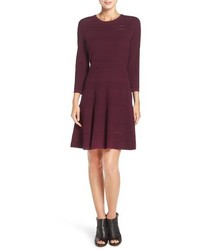 Eliza J Sweater Knit Fit Flare Dress