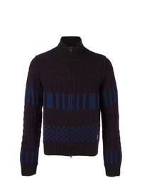 Dark Purple Knit Zip Sweater
