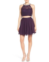 Speechless Pearl Lace Two Piece Skater Dress