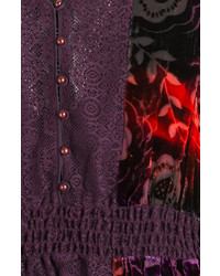 Anna Sui Velvet Dress With Lace Trims