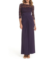 Dark Purple Lace Evening Dress