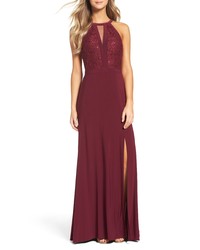 Morgan & Co. Lace Jersey Gown
