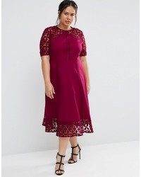 Asos Curve Curve Premium Lace Insert Full Midi Dress