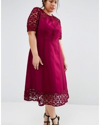 Asos Curve Curve Premium Lace Insert Full Midi Dress