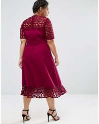 Asos Curve Curve Premium Lace Insert Full Midi Dress