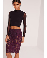 Dark Purple Lace Skirt